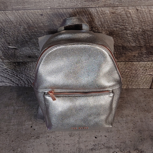 Ted Baker Silver Leather Backpack - Picture 8 of 10